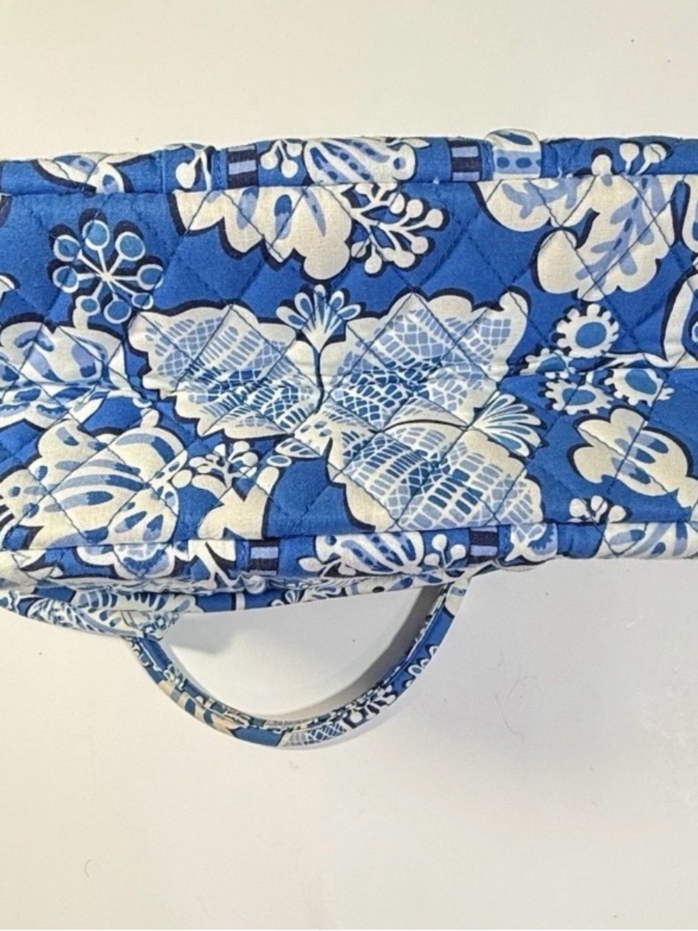 Vera Bradley Eloise Kiss Lock Shoulder Bag Blue Lagoon 13.5”Wx10.0”Hx6.0”D - Picture 9 of 13
